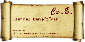 Csernai Benjámin névjegykártya