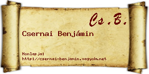 Csernai Benjámin névjegykártya