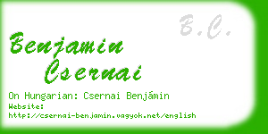 benjamin csernai business card